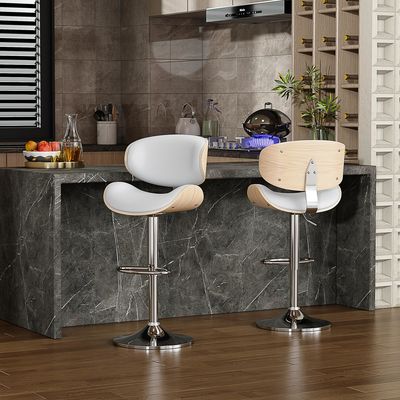 Bar Room Restarant Furniture Adjustable Height Swivel Bar Stools with Back and Footrest