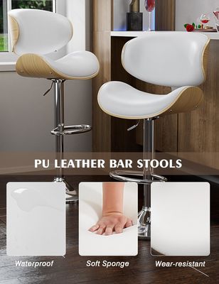Bar Room Restarant Furniture Adjustable Height Swivel Bar Stools with Back and Footrest