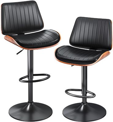 Customized Color Bar Chair with Back and Footrest Adjustable Height Swivel Bar Stools