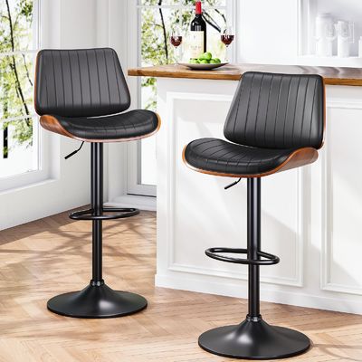 Customized Color Bar Chair with Back and Footrest Adjustable Height Swivel Bar Stools