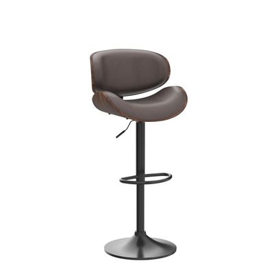 Adjustable Height Swivel Bar Stool Upholstered in PU Leather for Commercial Furniture