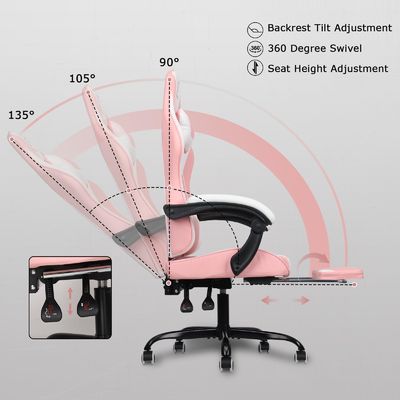 ALINUNU Metal Type metal High Back Video Ergonomic Racing PC Gaming Chair with Footrest