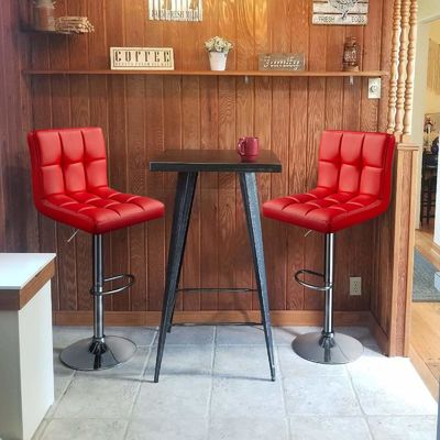 Modern Bar Furniture ALINUNU Swivel PU Leather Chair for Adjustable Height Barstools