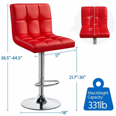 Modern Bar Furniture ALINUNU Swivel PU Leather Chair for Adjustable Height Barstools
