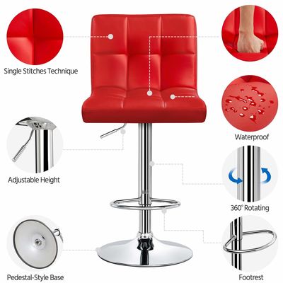 Modern Bar Furniture ALINUNU Swivel PU Leather Chair for Adjustable Height Barstools