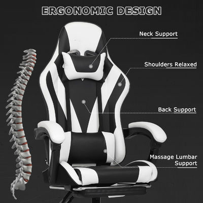 Synthetic Leather High Back Video Ergonomic Racing Gaming Chair with Footrest ALINUNU