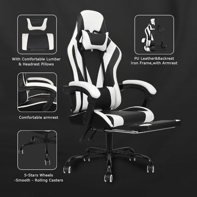 Synthetic Leather High Back Video Ergonomic Racing Gaming Chair with Footrest ALINUNU