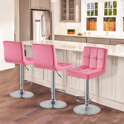 Adjustable Height and Swivel Function GENUINE LEATHER Bar Stools for Modern Interiors