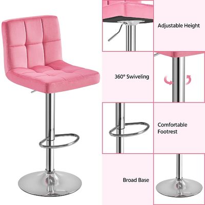 Adjustable Height and Swivel Function GENUINE LEATHER Bar Stools for Modern Interiors