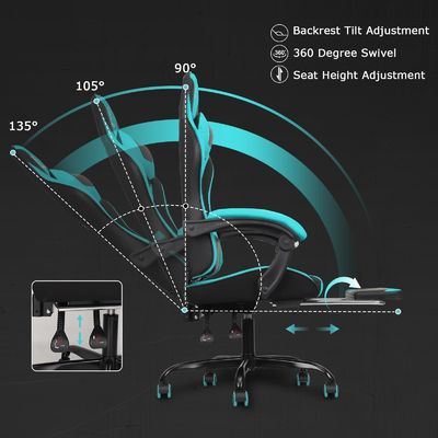 Modern Design High Back Video Ergonomic Racing Gaming Chair with Footrest Affordable