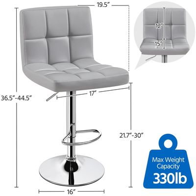 Commercial Furniture Modern Bar Stools with Adjustable Height and Swivel Function