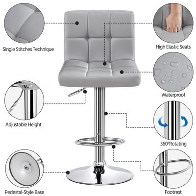Commercial Furniture Modern Bar Stools with Adjustable Height and Swivel Function