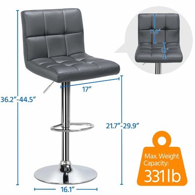 Modern Bar Stools Height Adjustable Counter Height Barstools Swivel Chair GENUINE LEATHER
