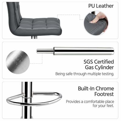 Modern Bar Stools Height Adjustable Counter Height Barstools Swivel Chair GENUINE LEATHER