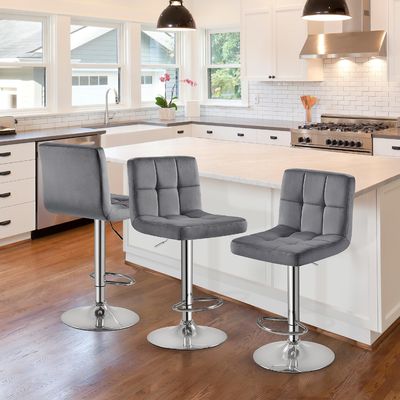 Modern Bar Stools Height Adjustable Counter Height Barstools Swivel PU Leather Chair