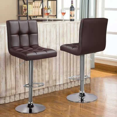 Height Adjustable Modern Barstools with Swivel PU Leather Chair 19.5&quot;D x 17&quot;W x 36.5&quot;H