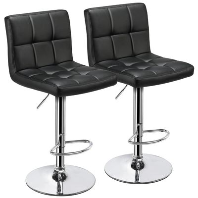 19.5&quot;D x 17&quot;W x 36.5&quot;H Modern Bar Stools with Adjustable Height and Swivel PU Leather