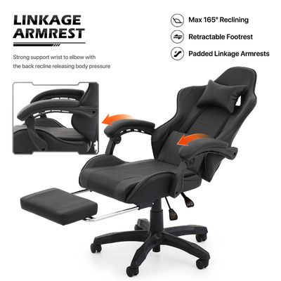 Adjustable Height Ergonomic Computer Racing Video PC Custom Gaming Chair for Adults