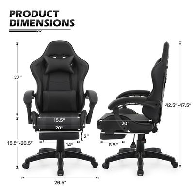 Adjustable Height Ergonomic Computer Racing Video PC Custom Gaming Chair for Adults