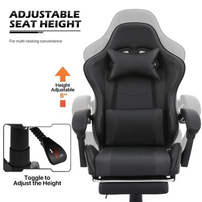 Adjustable Height Ergonomic Computer Racing Video PC Custom Gaming Chair for Adults