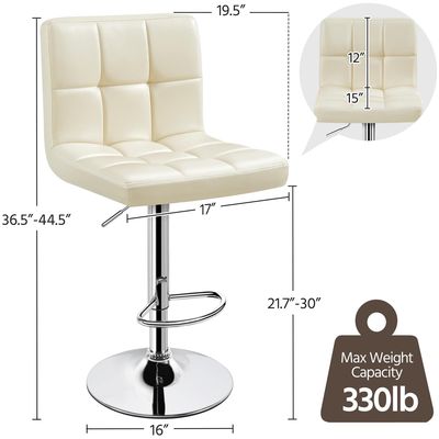 Modern Counter Height Swivel Barstools Height Adjustable PU Leather Chair from ALINUNU