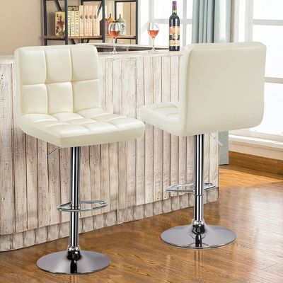 Modern Counter Height Swivel Barstools Height Adjustable PU Leather Chair from ALINUNU
