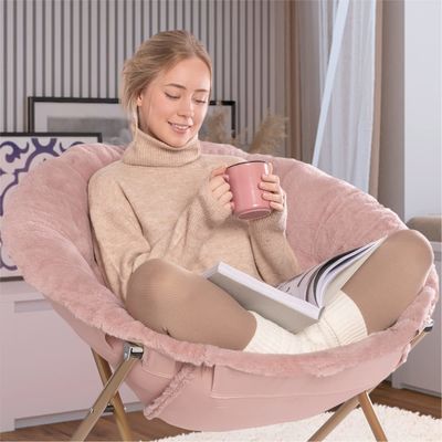 Folded Round Thickened Folding Recliner Living Room Moon Chair Modern Design Style