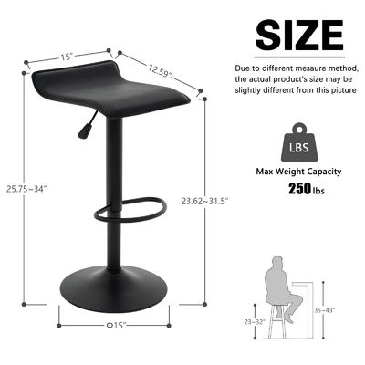 Customized Color ALINUNU Swivel Bar Stools PU Leather Airlift Bar Chair for Dining Room