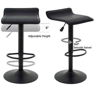 Customized Color ALINUNU Swivel Bar Stools PU Leather Airlift Bar Chair for Dining Room