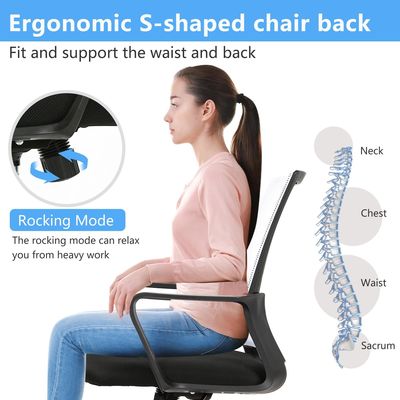 Home Office Ergonomic Mesh Chair with Adjustable Height and Modern Design