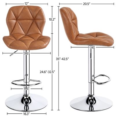ALINUNU 's Modern PU Leather Swivel Tall Bar Stools for Bar Room Restarant Furniture