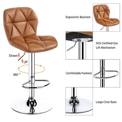 ALINUNU 's Modern PU Leather Swivel Tall Bar Stools for Bar Room Restarant Furniture