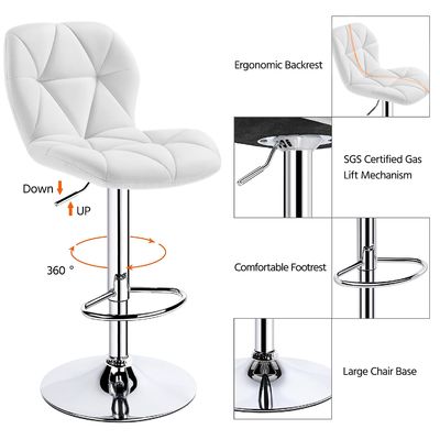 Modern Bar Furniture ALINUNU Counter Stool with Backrest and Adjustable Height