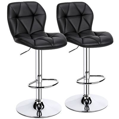 Bar Chair with Backrest Height Adjustable Swivel Tall Bar Stools Modern PU Leather
