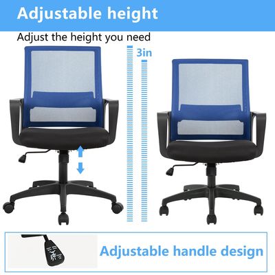 Customized Color Ergonomic Swivel Mesh Office Chair with Iron Metal Type and Design