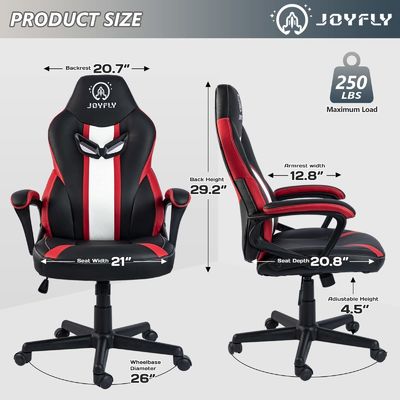ALINUNU Metal Frame Racing Gaming Chair with Lumbar Support and Ergonomic Design