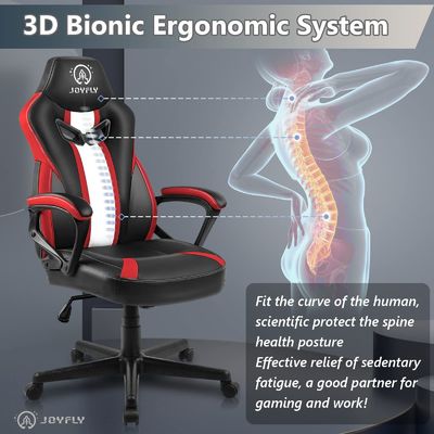 ALINUNU Metal Frame Racing Gaming Chair with Lumbar Support and Ergonomic Design