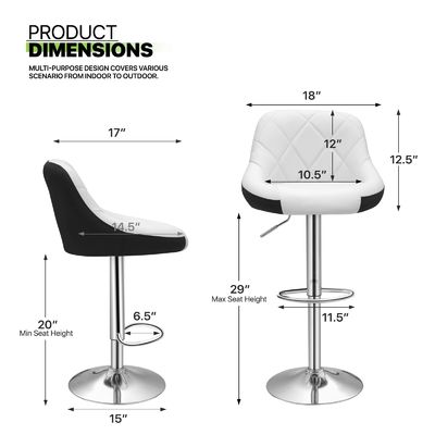 Commercial Furniture ALINUNU Adjustable Counter Height Swivel Barstools for Modern Dining