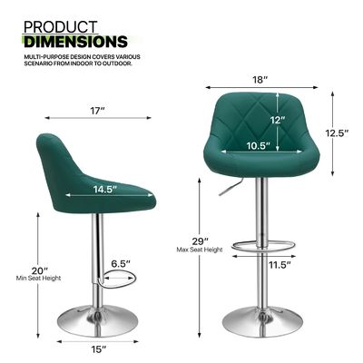 Modern Dining Bar Stool High Chair with Adjustable Counter Height Swivel from ALINUNU