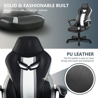 Modern Ergonomic Racing Style Swivel Gaming Chair with Adjustable Lumbar Support