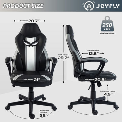 Modern Ergonomic Racing Style Swivel Gaming Chair with Adjustable Lumbar Support