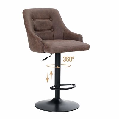 Alinunu Swivel Adjustable Airlift Counter Height Bar Stool with Padded Back and Base