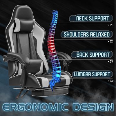 Custom Racing Razer Gaming Chair with Lumbar Support and Synthetic Leather Material
