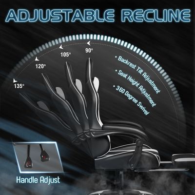 Custom Racing Razer Gaming Chair with Lumbar Support and Synthetic Leather Material