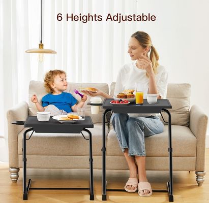 Adjustable Folding Tv Tray Table for Livingroom Home Furniture 6 Heights and 3 Tilt Angles