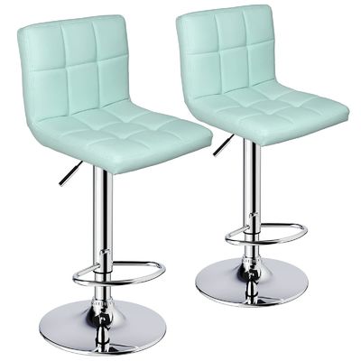 Bar Furniture Adjustable Swivel Bar Stool with Back Seat Material Type Faux Leather