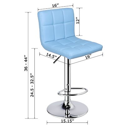 ALINUNU Modern PU Leather Adjustable Swivel Bar Stool with Back in Customized Color