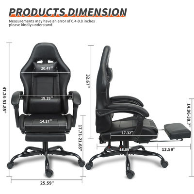 Height Adjustable Gaming Chair with Lumbar Support and Footrest Customized Color