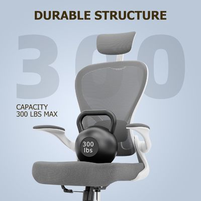 Modern Swivel Chair with Flip-up Arms Metal Type metal Ergonomic Home Office Desk Chair
