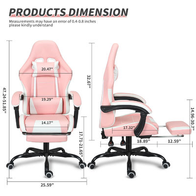 ALINUNU Gaming Chair Customize Height Adjustable with Lumbar Support and Footrest